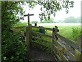 Footpath sign at field corner