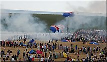 TA3108 : RAF Falcons parachute team landing on the beach at Cleethorpes by Steve  Fareham