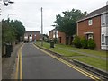 Moordown: footpath M03 continues along a driveway