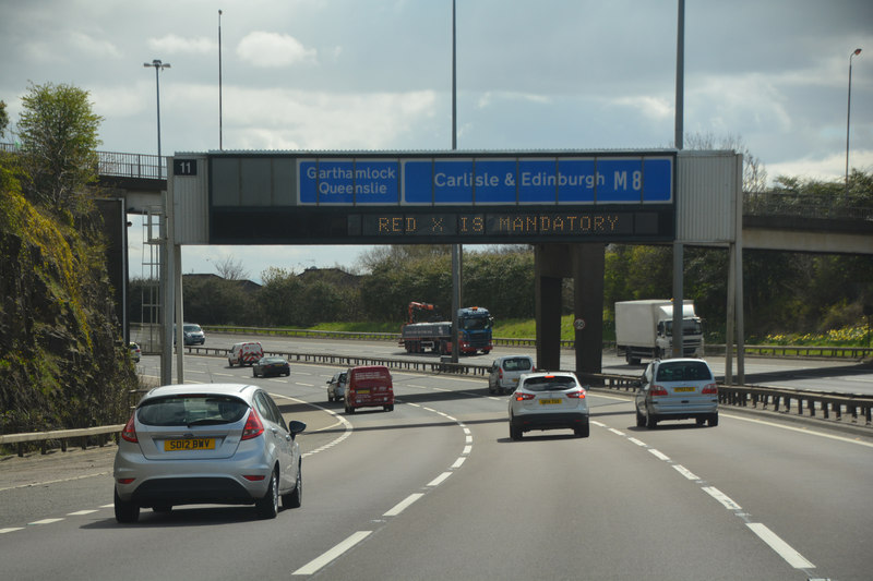 Glasgow City : The M8 Motorway © Lewis Clarke :: Geograph Britain and ...