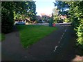 Malmesbury Park: footpath C18 (and C20) arrives on Portchester Road