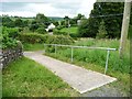 Path down from the churchyard, Llanllugan