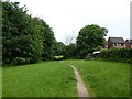 SJ8442 : Westbury Park: path behind houses by Jonathan Hutchins