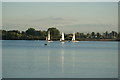 TQ4590 : View of sailing boats on the lake in Fairlop Waters #41 by Robert Lamb