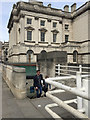 Steps from Embankment up on to Waterloo Bridge, Lancaster Place, London