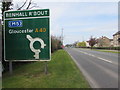 Benhall Roundabout direction sign, Cheltenham