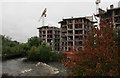 Construction work beside the Kelvin