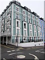 Multistorey block of flats on a Tenby corner