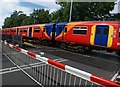 View of a Class 455 train approaching Strawberry Hill station #2