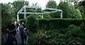 View of a stage being set up in York Gardens