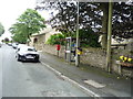 Elizabeth II postbox and phonebox on Higham Hall Road