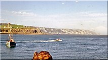 TR2436 : Copt Point and white cliffs east of Folkestone by Chris Morgan