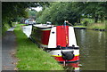 Narrowboat moored along the Leeds and Liverpool Canal