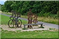 Metal sculptures on former railway line