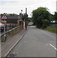 ST5393 : Warning sign - low bridge 80 yards ahead, Mill Lane, Chepstow by Jaggery
