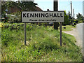 TM0487 : Kenninghall Village Name sign on Banham Road by Geographer