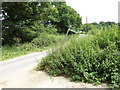 Footpath junction with minor road west of Scollops Farm