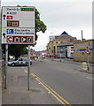 Directions sign on the approach to Newport city centre