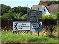 TM0074 : Roadsigns on the A143 Bury Road by Geographer