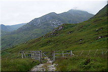 NH1522 : Gate on track on the north side of Loch Affric by Mike Pennington