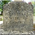 Names on South Newington war memorial