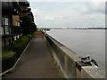 Looking west along a riverside walk