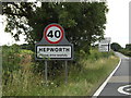 Hepworth Village Name sign & Roadsign