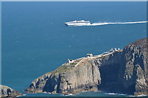 SH2183 : North Stack with Irish Ferries catamaran outbound from Holyhead by David Martin