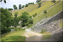 SK1357 : Scree slopes in Wolfscote Dale by Peter Turner
