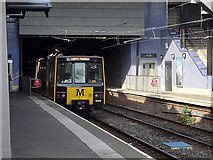 NZ3568 : Metro train at North Shields by John Lucas