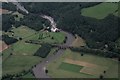 River Eden and railway viaduct west of Glassonby: aerial 2016