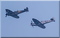TM1714 : Spitfires,  Clacton Air Show, Essex by Christine Matthews