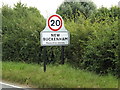 TM0890 : New Buckenham Village Name sign by Geographer