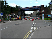TR2236 : Repairs to railway bridge, Cheriton Road by John Baker