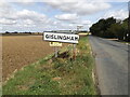 TM0571 : Gislingham Village Name sign by Geographer