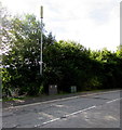 Orange telecoms mast and cabinets in Pontnewynydd Industrial Estate