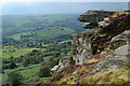 SK2575 : Overhanging rock on Curbar Edge by David Martin