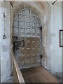 Inner view of the 14th century oak door at St. Margaret