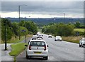 The A693 leaving Perkinsville