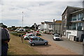 View back along the road from Rye Harbour