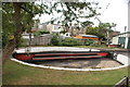 View of the turntable on the Romney, Hythe & Dymchurch Railway at Hythe station