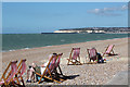 Deck chairs at Seaford beach