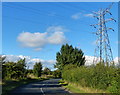 Power lines crossing Neap House Road