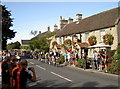 The peloton passes