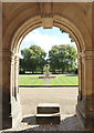 Looking through the porte cochere at Thoresby hall