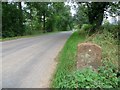 Boundary Stone and lane near Morland