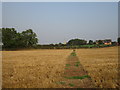 Footpath not quite aligned with Weston church