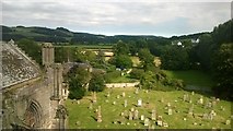 NT5434 : Melrose Abbey: view east from above the south transept by Christopher Hilton