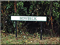 TL9575 : Bowbeck sign by Geographer