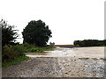 TL9075 : Concrete Hardstanding off the A1088 Fakenham Hill by Geographer